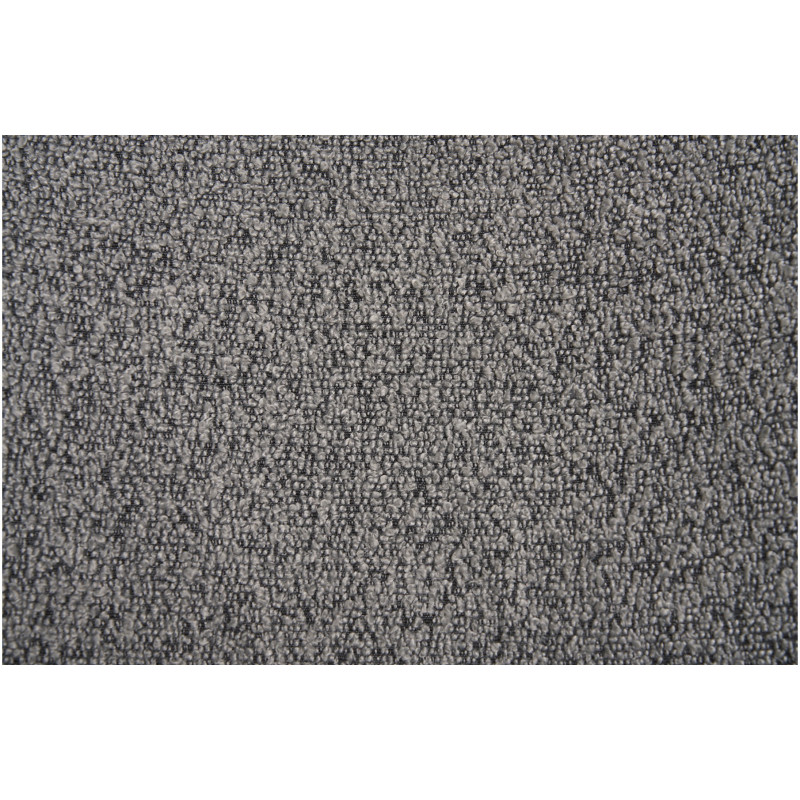 Chaise moderne bouclette Tissu Gris clair Bouclé Métal Noir Mira (Lot de 2) 