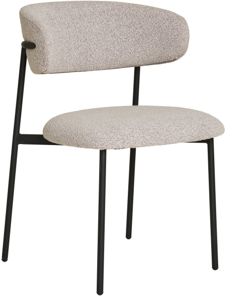 Lot de 2 chaises salle à manger bouclette beige sable 55x59x79,5 cm Mira House Nordic - 1