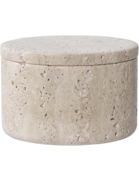 Boite de rangement moderne Ronde 10 cm Travertin Naturel Colisea 