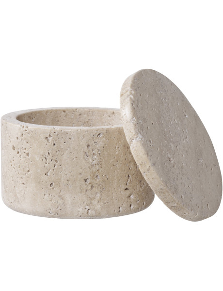 Boite de rangement moderne Ronde 10 cm Travertin Naturel Colisea 