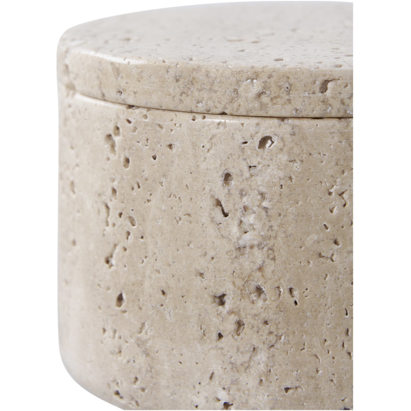 Boite de rangement moderne Ronde 10 cm Travertin Naturel Colisea 
