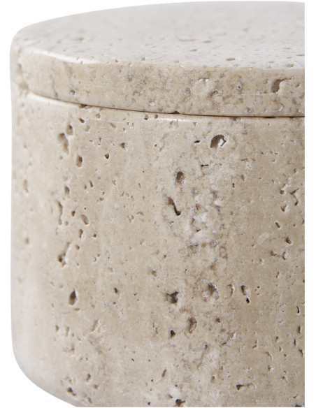 Boite de rangement moderne Ronde 10 cm Travertin Naturel Colisea 