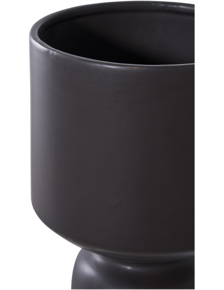 Cache pot moderne sur pied Rond Hauteur 23 cm Céramique Noir Tollose 