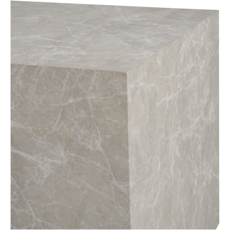 Table basse moderne Carrée Bois MDF Papier décoratif Beige Effet marbre Prague (Lot de 2) 