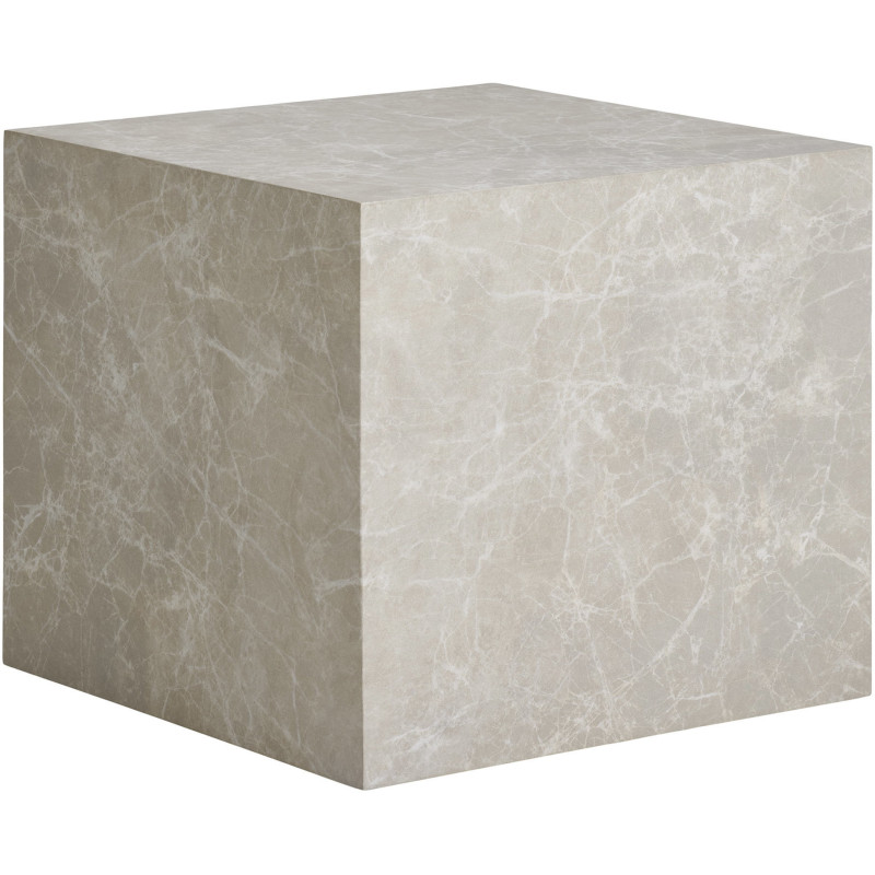 Table basse moderne Carrée Bois MDF Papier décoratif Beige Effet marbre Prague (Lot de 2) 