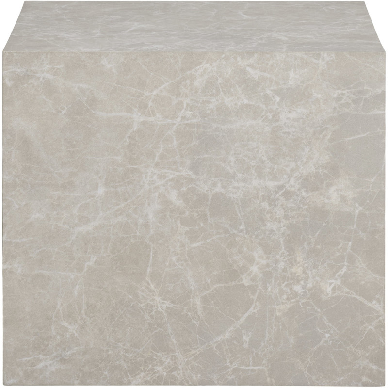 Table basse moderne Carrée Bois MDF Papier décoratif Beige Effet marbre Prague (Lot de 2) 