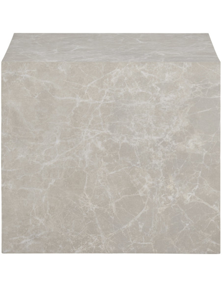 Table basse moderne Carrée Bois MDF Papier décoratif Beige Effet marbre Prague (Lot de 2) 