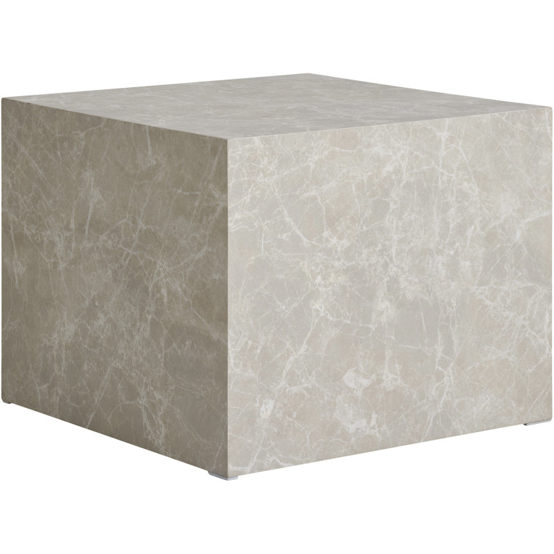 Table basse moderne Carrée Bois MDF Papier décoratif Beige Effet marbre Prague (Lot de 2) 
