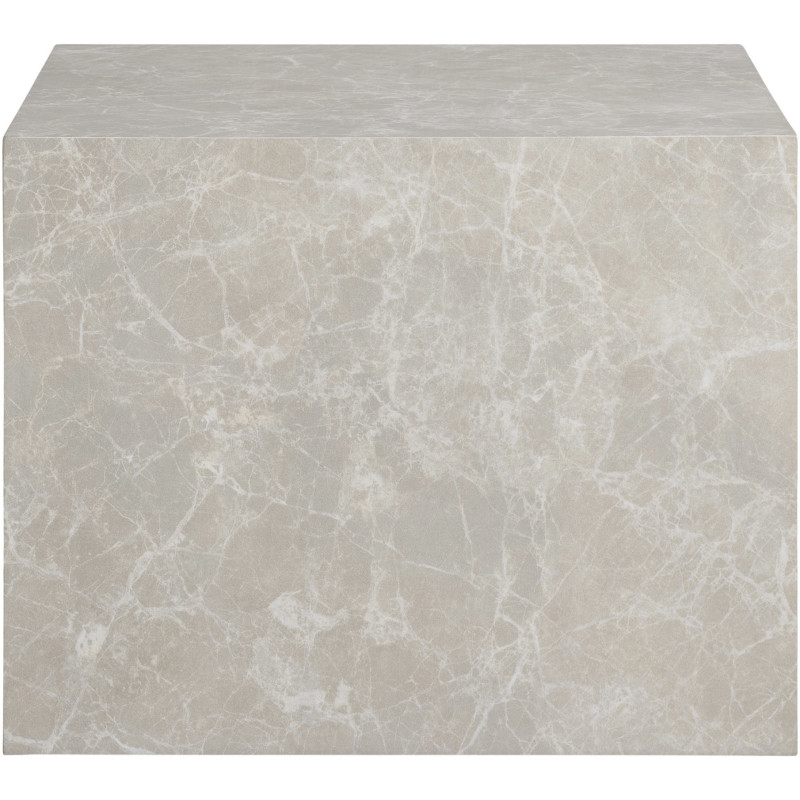 Table basse moderne Carrée Bois MDF Papier décoratif Beige Effet marbre Prague (Lot de 2) 