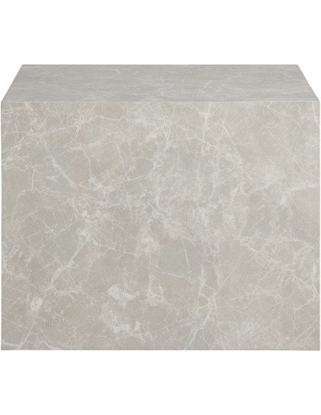 Table basse moderne Carrée Bois MDF Papier décoratif Beige Effet marbre Prague (Lot de 2) 