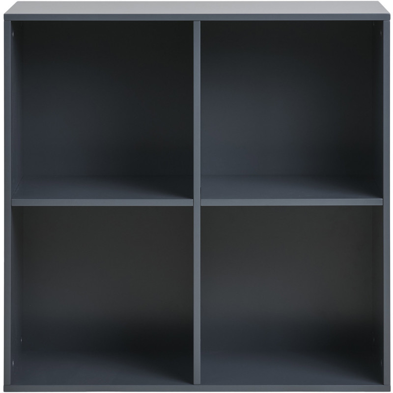 Étagère murale moderne 4 niches Bois MDF Gris foncé Horne 