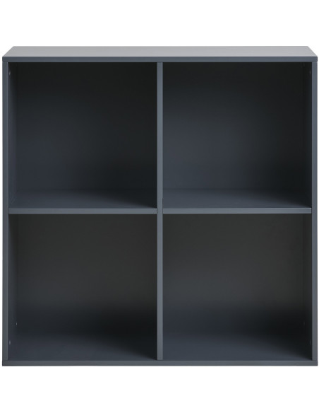 Étagère murale moderne 4 niches Bois MDF Gris foncé Horne 