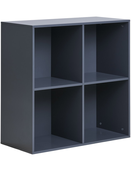Étagère murale moderne 4 niches Bois MDF Gris foncé Horne 
