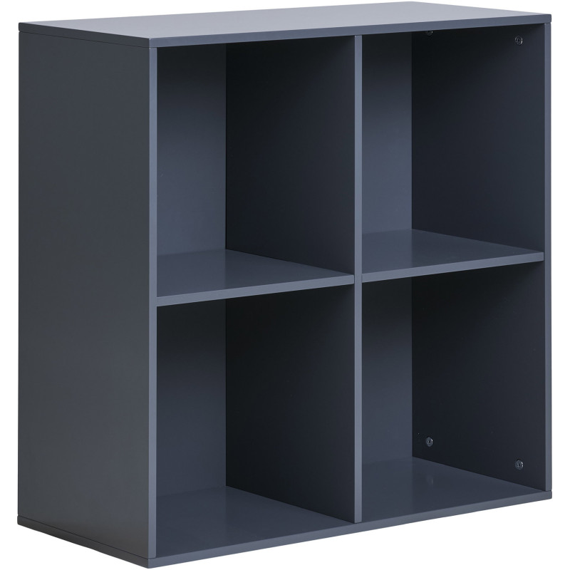 Étagère murale moderne 4 niches Bois MDF Gris foncé Horne 