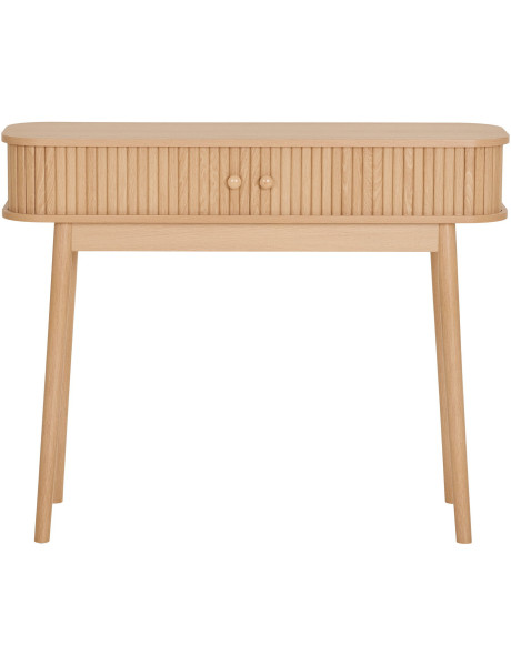 Console moderne arrondie 2 portes coulissantes Bois MDF Bois de pin Naturel Nikko 