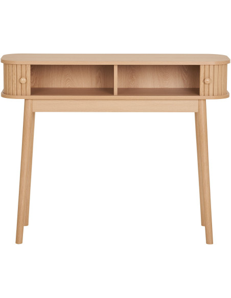 Console moderne arrondie 2 portes coulissantes Bois MDF Bois de pin Naturel Nikko 