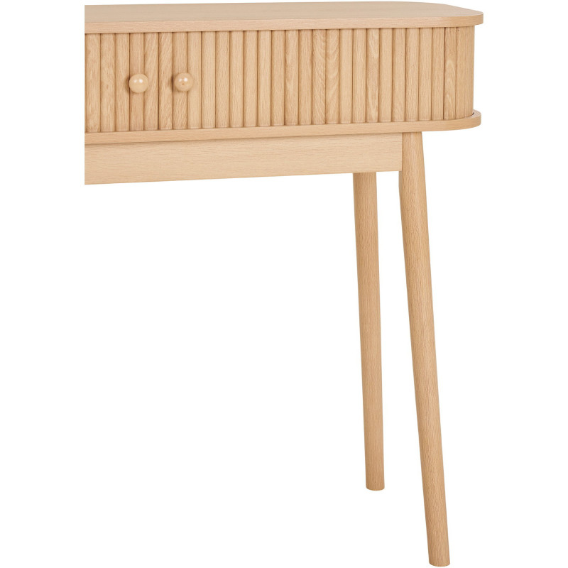 Console moderne arrondie 2 portes coulissantes Bois MDF Bois de pin Naturel Nikko 