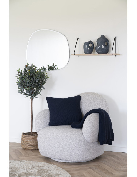 Plaid moderne 130x170 Coton recyclé Bleu foncé Santos 