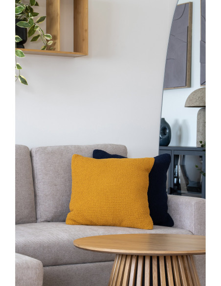 Coussin moderne Carré 45x45 Coton recyclé Ocre Santos 