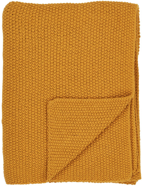 Plaid moderne 130x170 Coton recyclé Ocre Santos 