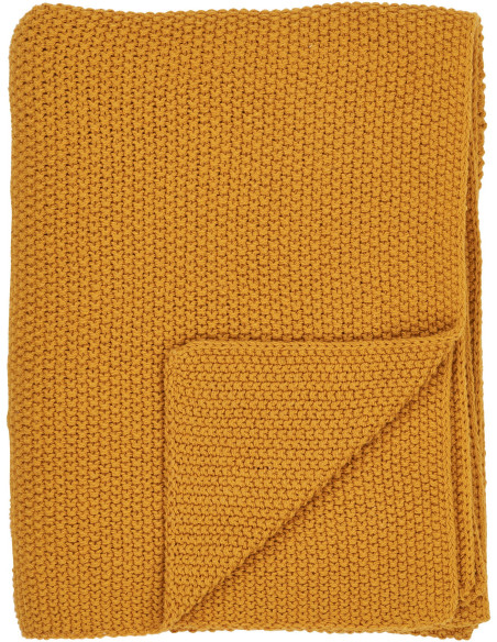 Plaid moderne 130x170 Coton recyclé Ocre Santos 