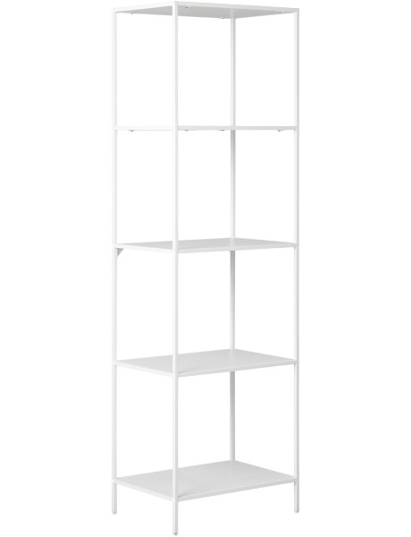 Étagère moderne 5 niveaux Métal Panneau de particules Feuille de mélamine Blanc Vita 
