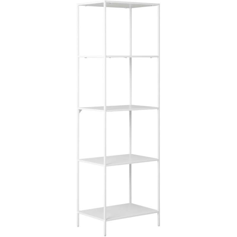 Étagère moderne 5 niveaux Métal Panneau de particules Feuille de mélamine Blanc Vita 