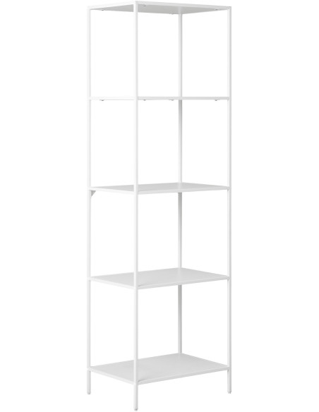 Étagère moderne 5 niveaux Métal Panneau de particules Feuille de mélamine Blanc Vita 