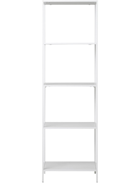 Étagère moderne 5 niveaux Métal Panneau de particules Feuille de mélamine Blanc Vita 