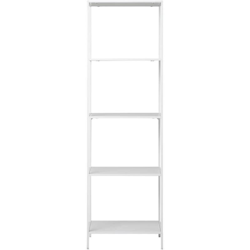 Étagère moderne 5 niveaux Métal Panneau de particules Feuille de mélamine Blanc Vita 