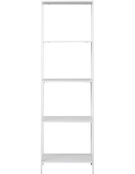 Étagère moderne 5 niveaux Métal Panneau de particules Feuille de mélamine Blanc Vita 