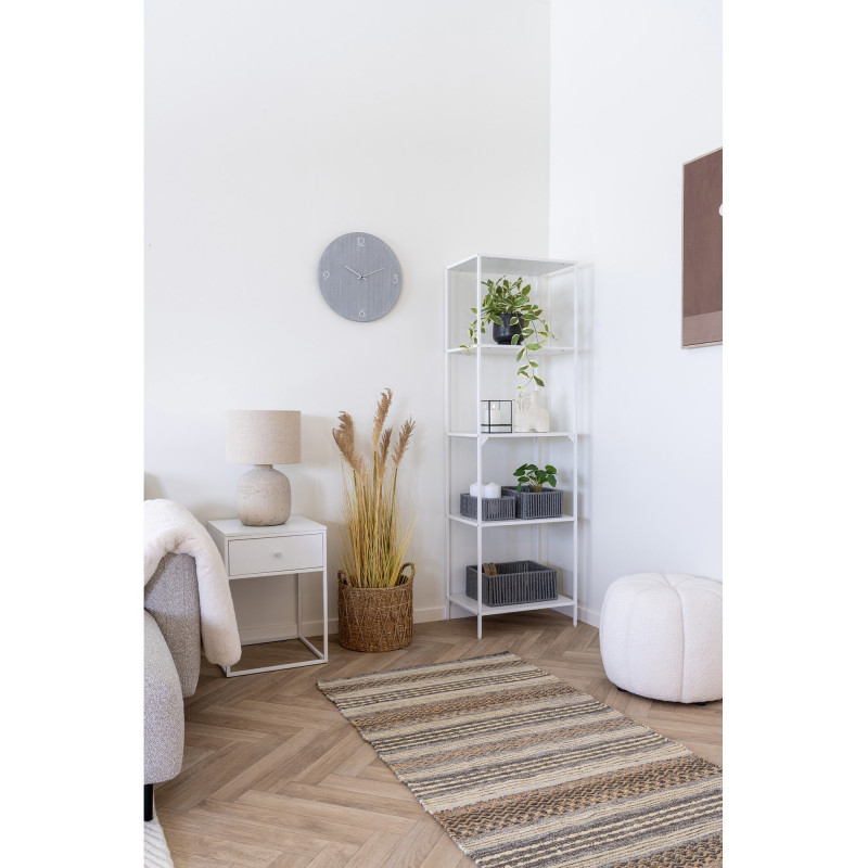Étagère moderne 5 niveaux Métal Panneau de particules Feuille de mélamine Blanc Vita 