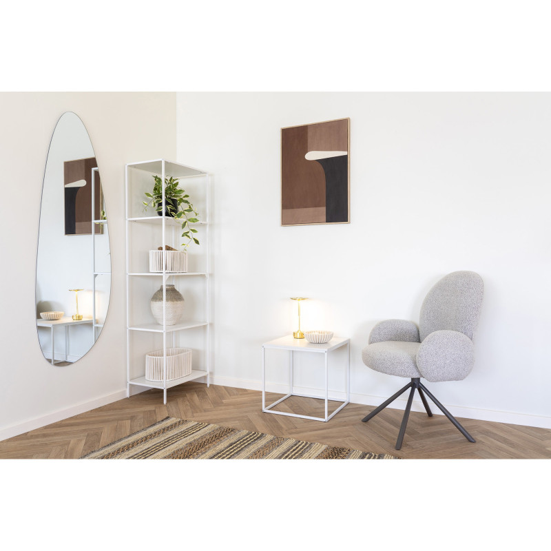 Étagère moderne 5 niveaux Métal Panneau de particules Feuille de mélamine Blanc Vita 