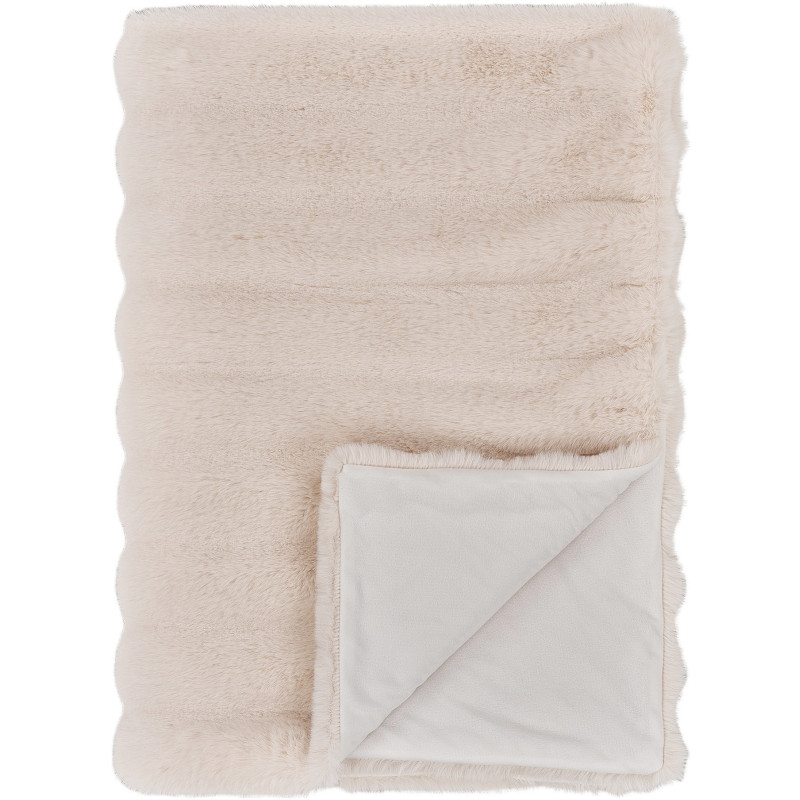 Plaid douceur chaud 130x180 Fausse fourrure Blanc Galena 