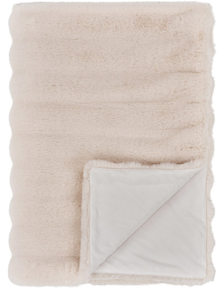 Plaid douceur chaud 130x180 Fausse fourrure Blanc Galena 