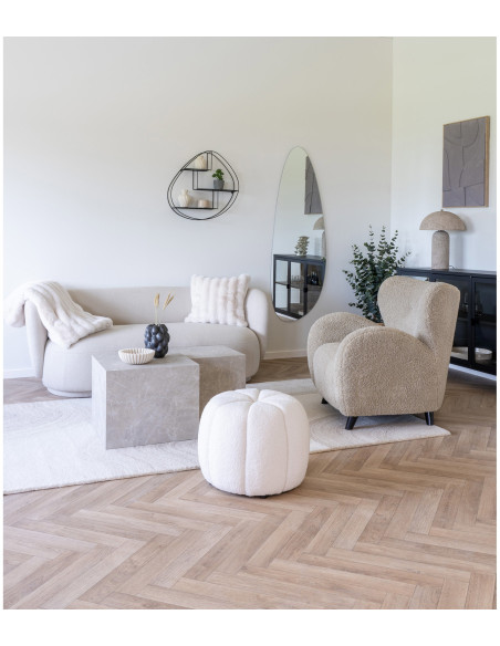 Coussin douceur Carré 45x45 Fausse fourrure Blanc Galena 