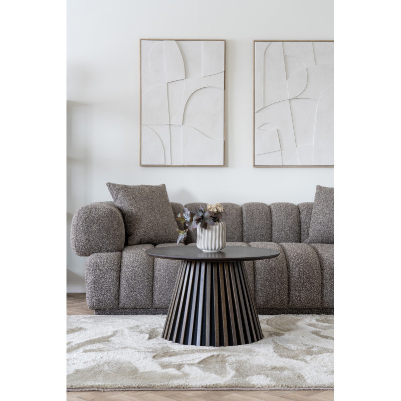 Table basse moderne Ronde Bois MDF Marron Effet chêne Osaka 