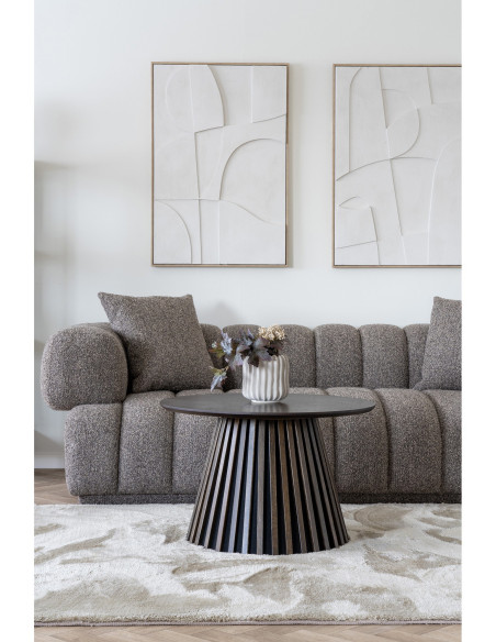 Table basse moderne Ronde Bois MDF Marron Effet chêne Osaka 