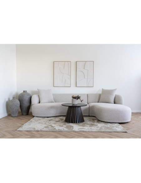 Table basse moderne Ronde Bois MDF Marron Effet chêne Osaka 