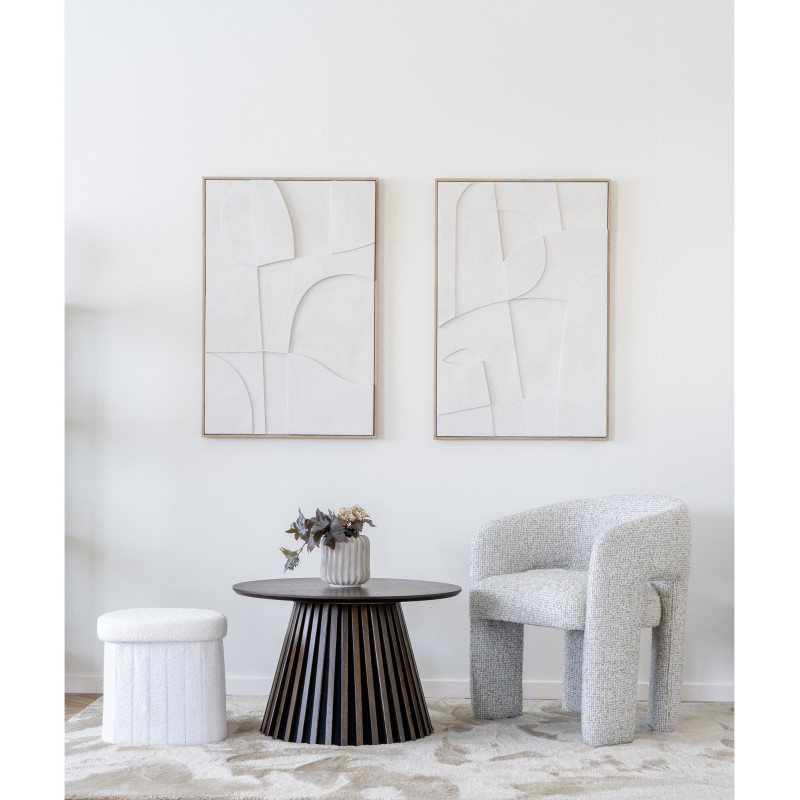 Table basse moderne Ronde Bois MDF Marron Effet chêne Osaka 