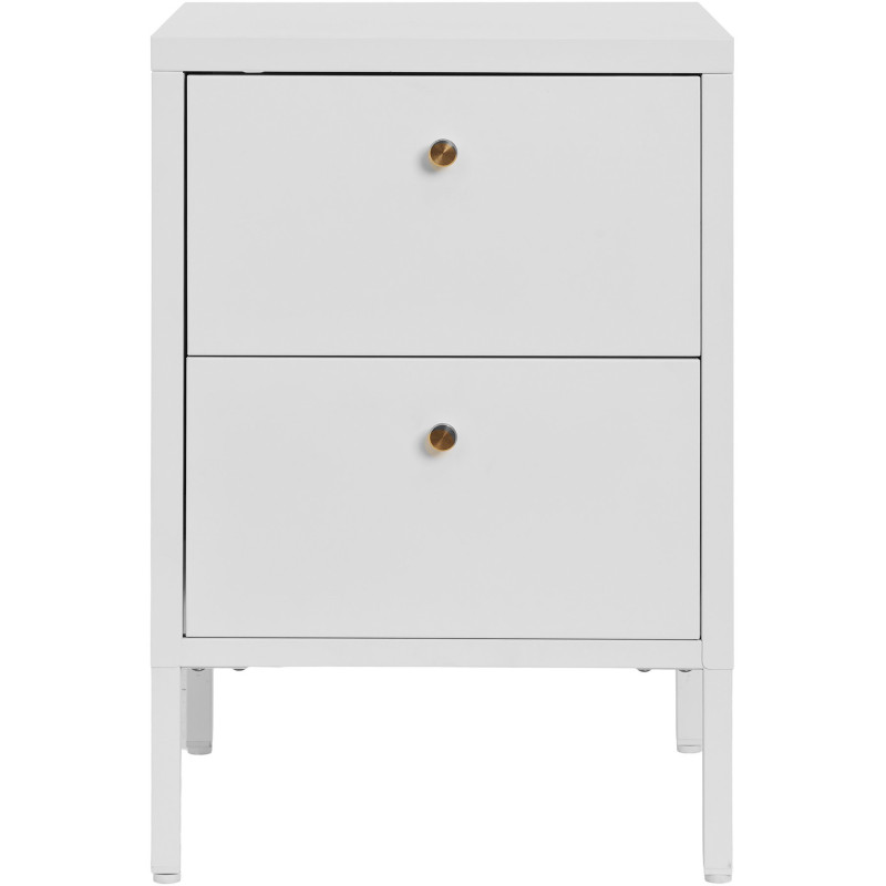 Chevet moderne 2 tiroirs Métal Blanc Dalby 