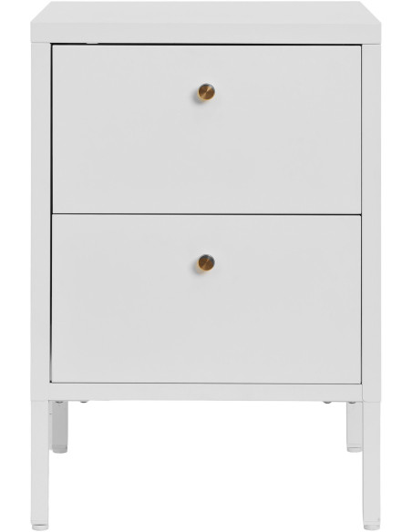 Chevet moderne 2 tiroirs Métal Blanc Dalby 