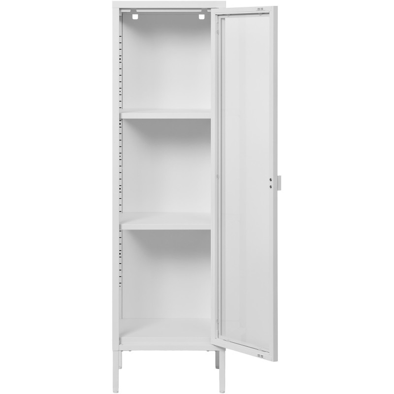 Buffet Vitrine moderne Haut 1 porte Métal Blanc Verre Transparent Brisbane 