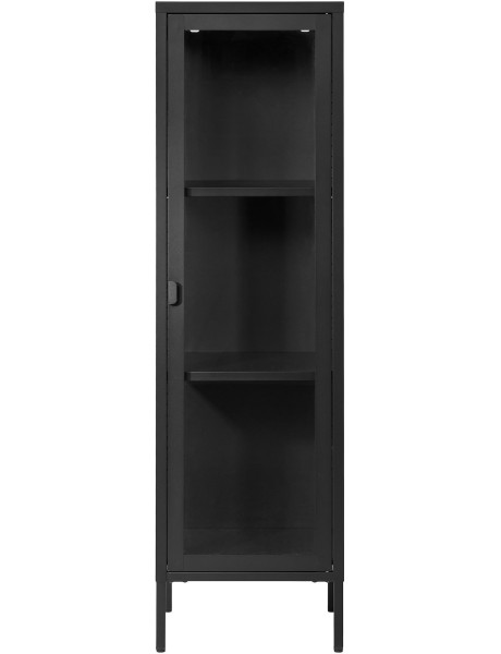 Buffet Vitrine moderne Haut 1 porte Métal Noir Verre Transparent Brisbane 
