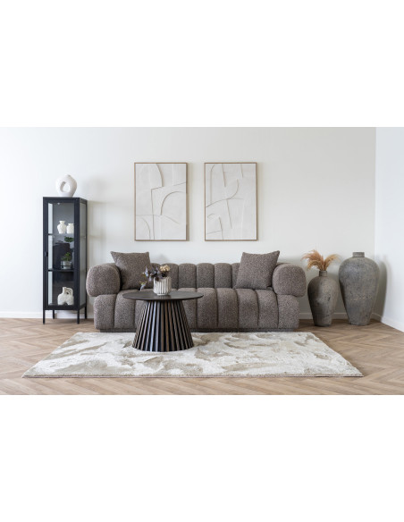 Buffet Vitrine moderne Haut 1 porte Métal Noir Verre Transparent Brisbane 