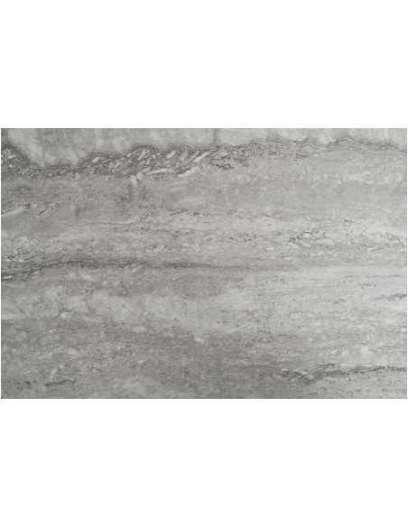 Console moderne Rectangulaire Métal Noir Panneau de particules Feuille de mélamine Gris Effet travertin Vita 