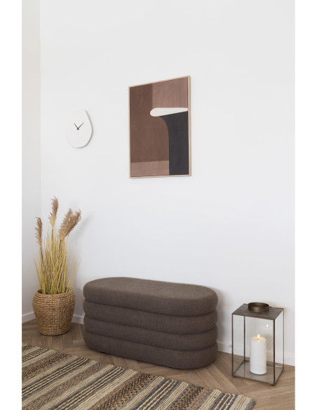 Horloge murale originale silencieuse Organique Hauteur 30 cm Ciment Blanc cassé Vienna 