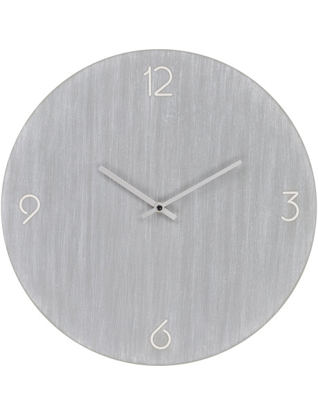 Horloge murale moderne silencieuse Ronde 40 cm Bois MDF Gris clair Ravenna 