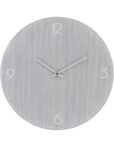 Horloge murale moderne silencieuse Ronde 40 cm Bois MDF Gris clair Ravenna 