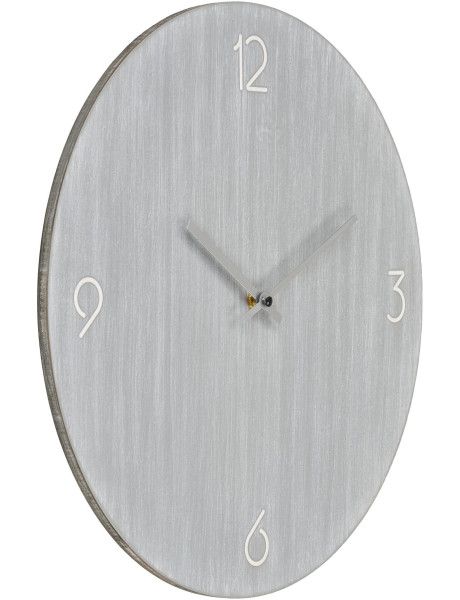 Horloge murale moderne silencieuse Ronde 40 cm Bois MDF Gris clair Ravenna 